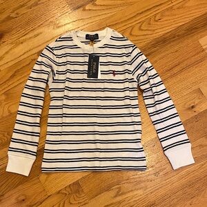 Polo by Ralph Lauren Boys Crewneck - White and Black Stripes-NWT